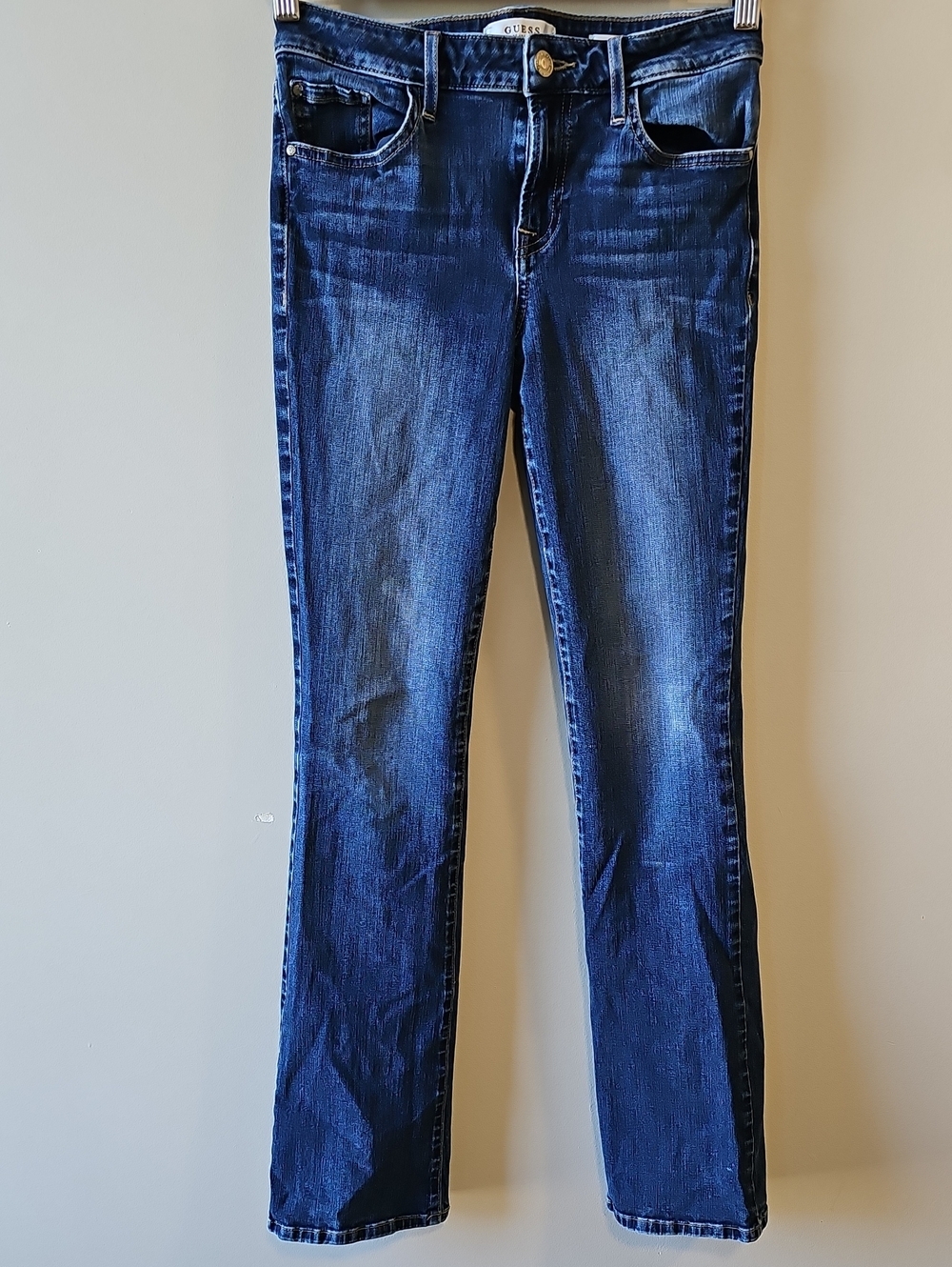 GUESS 27x32 Dark Blue Mid Rise Boot Cut Jeans